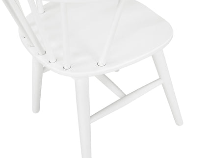 Edo - 5 Piece Dining Set, Trestle Dining Table With 4 Windsor Chairs - White