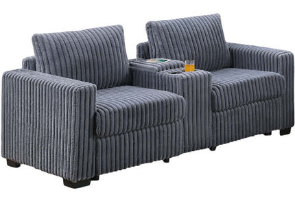 Modern Style 2 Piece Sofa Set With Cup Holders & Charging Port