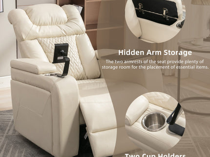 270 Degree Swivel Power Recliner With Tray Table, Phone Holder, Cup Holder, USB Port