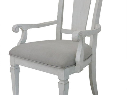 Katia - Arm Chair (Set of 2) - Light Gray / White