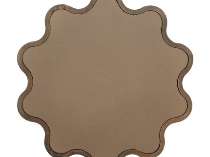 Wooden Accent Mirror With Unique Frame, Wall Mirror For Living Room Bedroom Entryway - Brown