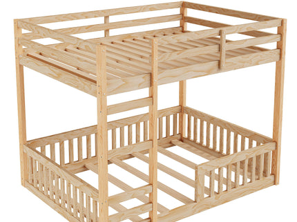 Stylish Bunk Bed With Ladder And Guardrails