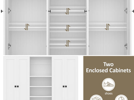 Hall Tree & Bench And 5 Storage Cubbies