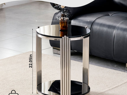 Round Table With Double Layer Storage