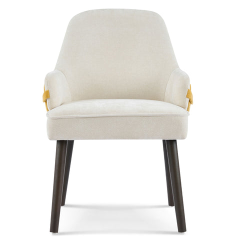 Indoor Dining Chair (Set of 2) With Sturdy Frame - Beige / Yellow