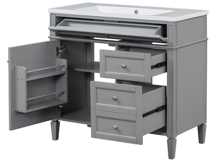 Bathroom Vanity & Top Sink, Modern Bathroom Storage Cabinet With 2 Drawers And A Tip-Out Drawer