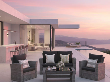 Modern Patio Set With Table And Cushions