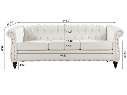 Rolled Arm Chesterfield 3 Seater Sofa