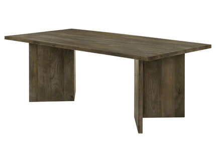 Roman - Rectangular Double V Leg Dining Table - Brown