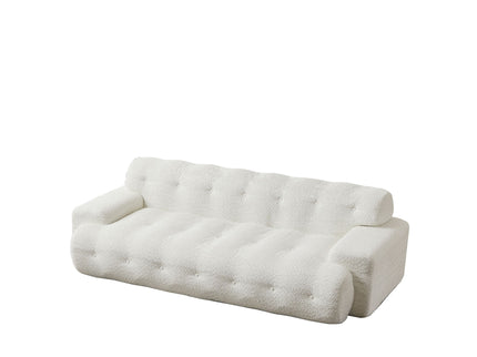 Cloud Series Minimalist Button Tufted Square Arm 3 Seater Sofa