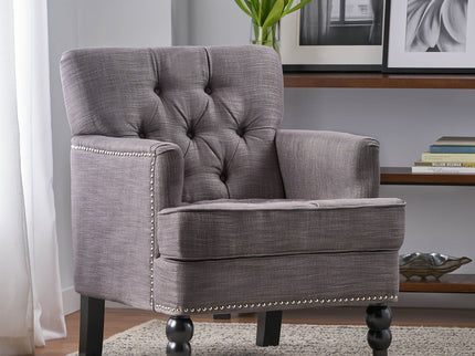 Harrison - Tufted Club Chair With Button Tufted Back And Birch Wood Legs