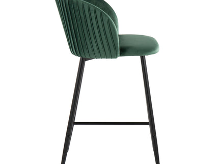 Fran - Pleated Waves Contemporary, Fixed Height Counter Stool (Set of 2)