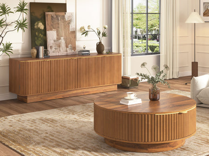 Farmhouse Matching Coffee Table & TV Console Set