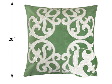 Dora - Vintage Vine Pillow Covers With Hidden Zipper (Set of 2) - Green
