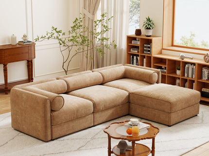 Contemporary Elegant Sofa With Storage And Ottoman