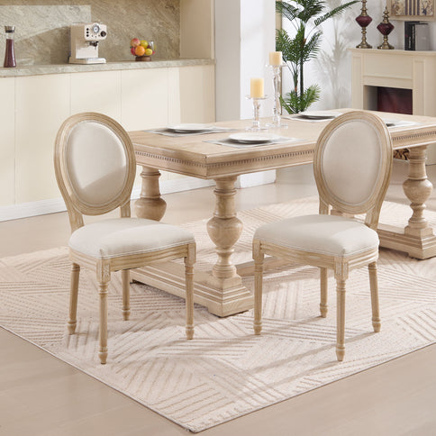 Upholstered With Round Back Dining Chairs (Set of 2)