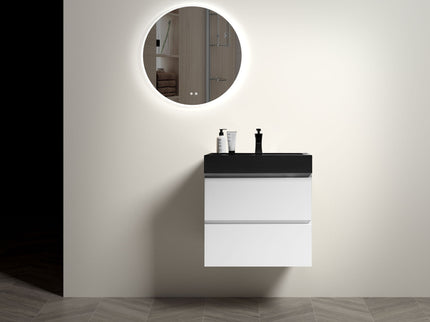 Alice - Bathroom Vanity With Large Storage, Sink Wall Mounted Floating Bathroom Vanity For Modern Bathroom, One-Piece Sink Basin Without Drain And Faucet