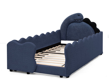Cute Dinosaur Shaped Bed With Safety Guardrail, Toddler Frame