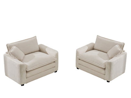 Modern Classic Fabric Single Chair Deep Seat Sofa With Pillow