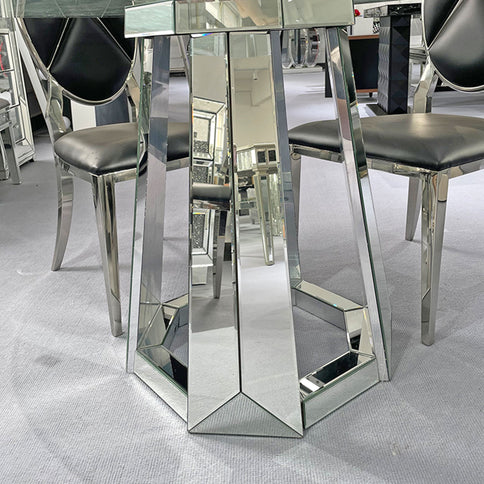 Round Dining Table For Kitchen - Silver