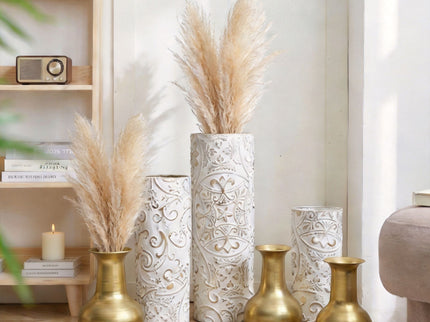 Floor Vases, Tall Home Decor Vases (Set of 3) - White / Gold