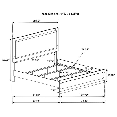 Sophia - Panel Bed With LED Headboard