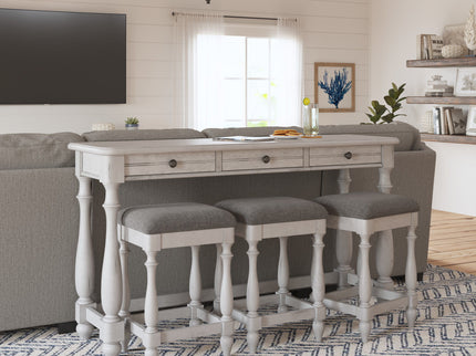 Sofa Table With 3 Stools - Gray