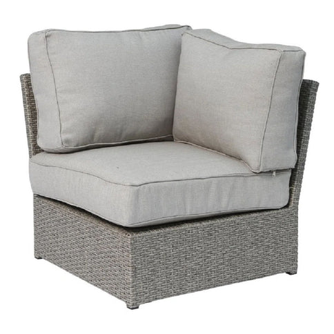 2 Person Wicker Seating Set With Cushions And Glass Top Table - Gray Mix