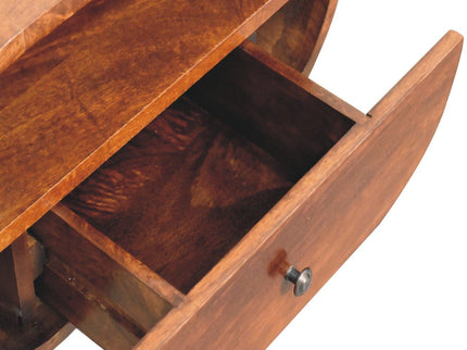 Large Chestnut Circular Bedside