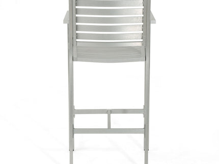 Outdoor Aluminum Rust Proof Barstools (Set of 2) - Silver