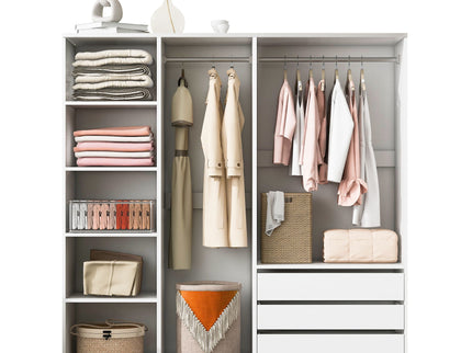 Doorless Storage Wardrobe For Dedroom With Shelves And 3 Drawers
