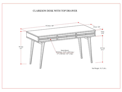 Clarkson - Desk - Rustic Natural Aged Brown