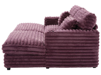 Oversized Double Chaise Lounge Sofa Bed With USB Ports And Cup Holders