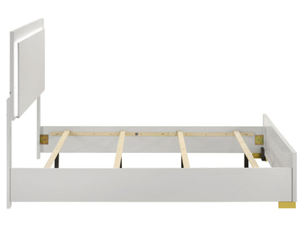 Full LED Panel Bed With Touch Activated Lighting - White