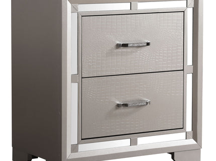 Elegant Nightstand - Silver Champagne