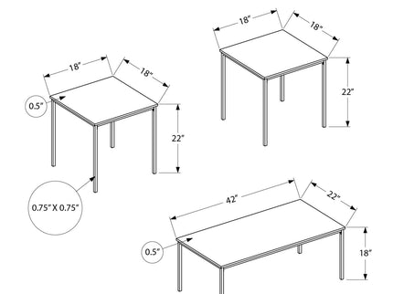 Table Set, Coffee, End, Contemporary, Modern (Set of 3)
