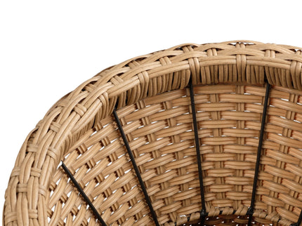 Stool With Lid, Wicker Accent Table, Indoor Outdoor Side Table - Brown White