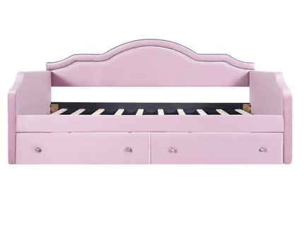 Upholstered Daybed With LED Lights And 2 Drawersme