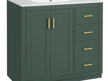 Bathroom Vanity With Sink Combo, Storage Cabinet, Freestanding Set With 3 Drawers & Soft Closing Doors