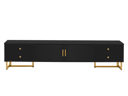 TV Media Console Table, TV Stand With Storage For Living Room - Black