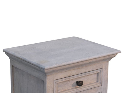 Glazed Bedside Table - Stone White