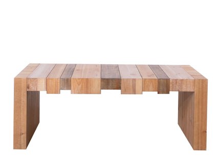 Modern Rustic Table With Sculpted Block Design