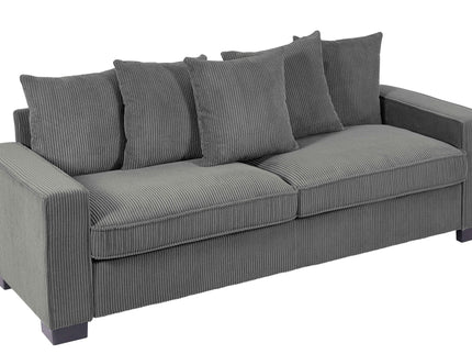 Luxe Sofa With 5 Matching Toss Pillows, Sleek Design, Spacious And Comfortable 3 Seater Couch