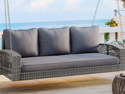 3 Person Large Patio Swing Bench With Cushions For Backyard