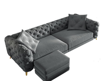 3 In 1 Convertible Sleeper, Deep Seat Pull Out Sofa Bed, Button Tufted