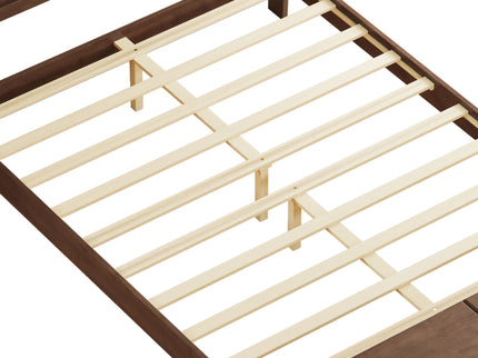 Sleigh Bed Frame With Tall Headboard And Storage Bench