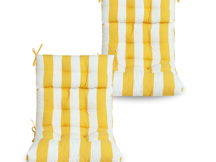 2 Piece High Back Patio Chair Cushion Set, Tufted Adirondack And Rocking Chair Cushions