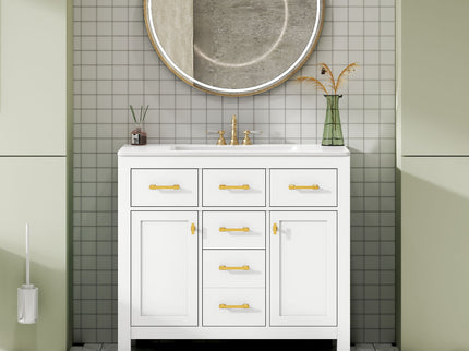 Bathroom Vanity With Sink Combo Set, Modern Bathroom Cabinet With 4 Drawers