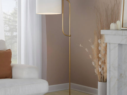 Leslie - Glam / Art Deco Floor Lamp - Gold / White