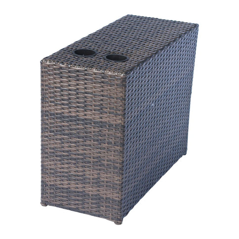 Outdoor Wicker Sectional With Weather Resistant Cushions And Table